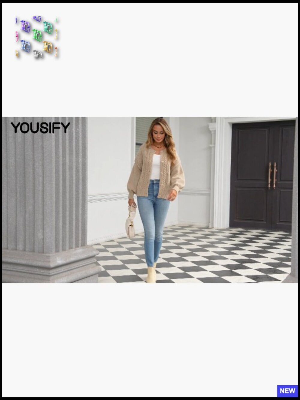 Open Front Cardigan Cable Knit Chunky Loose Fit Button Down Sweater Casual - Picture 7 of 7